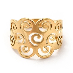 Ионное покрытие (ip) 201 нержавеющая сталь облако регулируемое кольцо для женщин&nbsp;RJEW-F131-01G