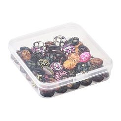 60 шт. стеклянные кабошоны с принтом в виде кожи животных GGLA-FS0001-15