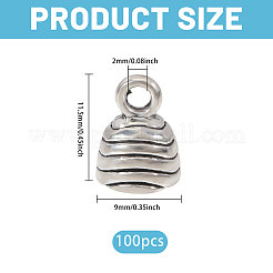 100 шт. наконечники для шнура из сплава в тибетском стиле&nbsp;TIBEP-CA0010-23