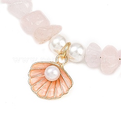 Браслеты на ногу с подвесками в форме ракушки из цинкового сплава AJEW-AN00735-03