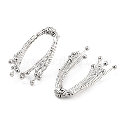 Женские латунные серьги-гвоздики с кисточками и бантом&nbsp;EJEW-S216-01P