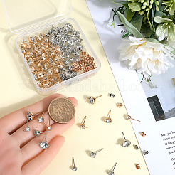 160 шт. 8 стиля сплава кристалл горный хрусталь серьги-гвоздики фурнитура&nbsp;ALRI-SP0001-02