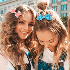 Наборы для самостоятельного изготовления заколок для волос из железной кожи аллигатора&nbsp;DIY-PH0030-75