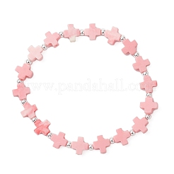 Синтетические коралловые окрашенные браслеты из бисера для мужчин и женщин BJEW-JB12145-01