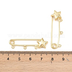 Фурнитура для броши в форме звезды из латуни KK-Z132-01G-02