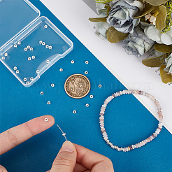 60 шт. рондель 925 бусины-разделители из стерлингового серебра&nbsp;STER-PH0003-82