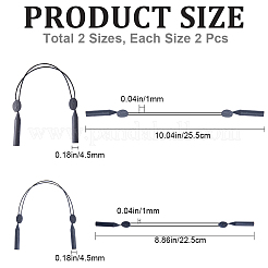 4шт 2 стиля силиконовый регулируемый ремешок для очков без хвоста AJEW-GF0007-53