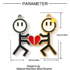 Подвески из нержавеющей стали 304 с эмалью STAS-OY003-26GP