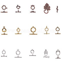 Сплавочные застежка тоггл тибетского стиля TIBE-PH0004-17