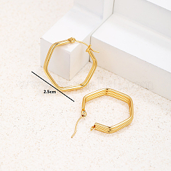 Серьги-кольца из шестигранной нержавеющей стали 201 RN5602