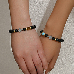 2 шт. простые ручные круглые бусины из натурального черного обсидиана PF0361