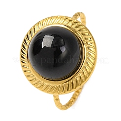 Круглые натуральные смешанные кольца из камня&nbsp;RJEW-Q822-46G