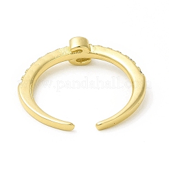 Кольцо-манжета с открытой буквой из прозрачного кубического циркония&nbsp;RJEW-H120-09G-S