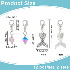 Маркеры петель для подвески круглый & русалка HJEW-AB00312