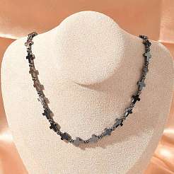 Круглые крестообразные бусины из синтетического немагнитного гематита&nbsp;NJEW-R020-03