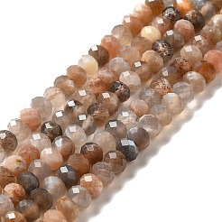 Нити из натуральных бусин из нескольких лунных камней G-I341-06