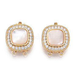 Латунные застежки из прозрачного кубического циркония с микропаве KK-C031-15G