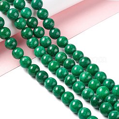 Нить круглых бусин из натурального белого нефрита G-E141-03A