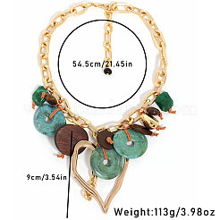 Женские ожерелья-нагрудники в стиле бохо с подвеской в виде диска из сплава смолы в форме сердца FS-WG7B6D9-01