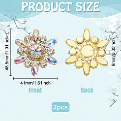 2 шт. Цветочные украшения из страз&nbsp;DIY-FG0006-42G-01