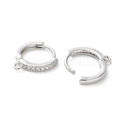 Фурнитура для сережек из латуни с покрытием из прозрачного кубического циркония KK-S405-04P