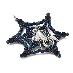 Подвески из стеклянных бусин в виде паутины на тему хэллоуина PALLOY-MZ00779-02