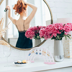 Акриловые выставочные витрины серьги ювелирных изделий&nbsp;EDIS-WH0022-10