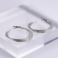 6 пара тройных серег-колец из нержавеющей стали TG0957-1