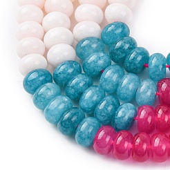 Нити градиентных бусин из натурального белого нефрита G-NH0006-A11-01