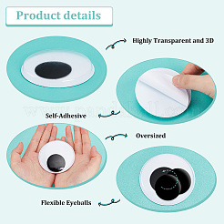 12 шт. черно-белые кабошоны с подвижными глазами DOLL-PH0001-19