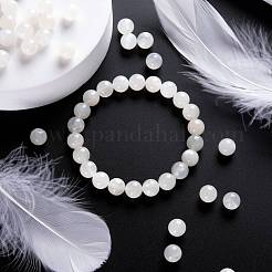 100шт 8 мм натуральные белые бусины из лунного камня&nbsp;DIY-LS0002-19