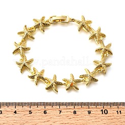 Летние пляжные браслеты-цепочки из латуни с морскими звездами&nbsp;BJEW-C118-04G