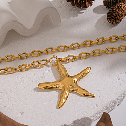 Ожерелья с подвеской в виде морской звезды из нержавеющей стали Summer Beach 304 для женщин&nbsp;GG5600