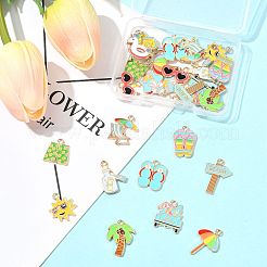 28 шт. 14 стиля подвески из сплава и эмали на тему пляжного отдыха&nbsp;ENAM-FS0003-35