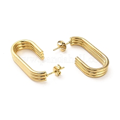 202 овальные серьги-гвоздики из нержавеющей стали EJEW-C076-03G