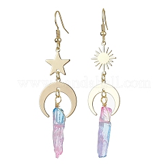 Асимметричные серьги из латуни Moon & Star & Sun EJEW-JE05459