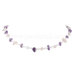 Женские ожерелья с натуральным аметистом&nbsp;NJEW-JN05603-03