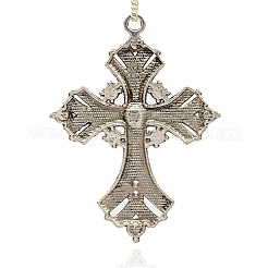 Сплав латинского креста сжав большие готические подвески ALRI-J030-01AS
