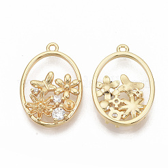 Латунная микропаве из прозрачного кубического циркония KK-T051-03G-NF