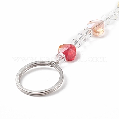 8шт красочный гальванический стеклянный брелок из бисера KEYC-JKC00399