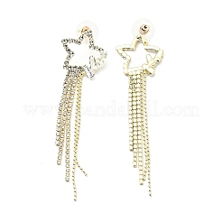 Длинные серьги-гвоздики с прозрачным кубическим цирконием и кристаллами со стразами&nbsp;LS-EJEW-C037-06A-LG