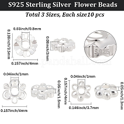30 шт. 3 стиля s925 серебряные бусины STER-BBC0008-49