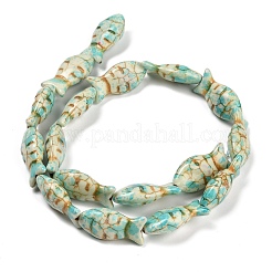 Синтетических нитей бирюзовые бусы TURQ-F019-01I