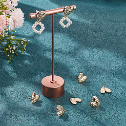 10 шт. фурнитура для сережек-гвоздиков в форме сердца из латуни EJEW-BC0001-14