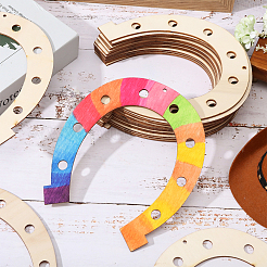 Подкова деревянная подвеска украшения WOOD-WH034-90