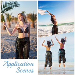 Прямоугольное полиэстеровое пляжное платье-халат&nbsp;AJEW-WH20006-182B