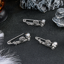 6 шт. брошь из цинкового сплава в виде скелета на Хэллоуин&nbsp;JEWB-FH0002-37AS