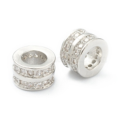 Латунные прозрачные бусины из кубического циркония ZIRC-B010-37P