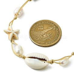 Ожерелья с подвесками из бирюзы и ракушек NJEW-TA00178