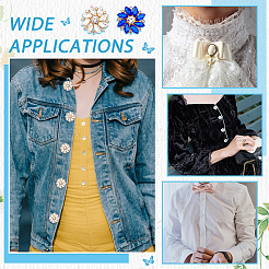 4 шт. 2-х цветные запонки из сплава со стразами&nbsp;HJEW-NB00212